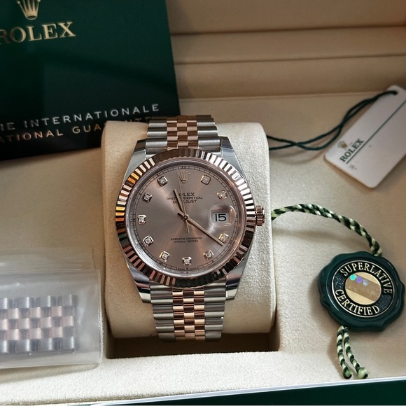 Rolex Datejust 41mm 126331 Jubilee 18K Rose Gold /SS Diamond Dial BNIB - Picture 10 of 16